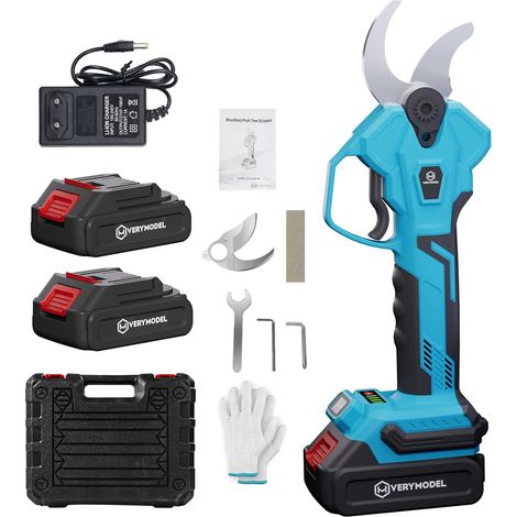 Sécateur Électrique Sans Fil, 40mm avec 21V 2x4.0Ah mAh Sécateur Electrique, SK5 Lame tranchante, Moteur Brushless, Sécateur Électrique pour Jardinage, Vigne, Arbre Fruitier (1/5)
