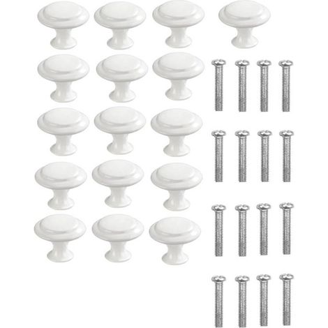 Juego de 16 tiradores para cajones: pomos redondos negros para muebles，tiradores para puertas de armarios，pomos redondos para armarios，3022 mm (1/5)