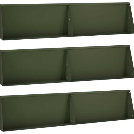vidaXL Muro de Contención 6 uds. 100 x 12 x 40 cm Acero Verde oliva (1/5)