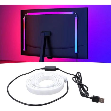 Barre lumineuse LED RGB pour PC de bureau avec synchronisation d'écran, 16 millions de couleurs, éclairage gaming pour écrans 27 pouces et éclairage d'ambiance (1/5)