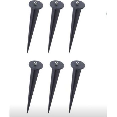 Piquet de jardin en plastique noir - Support de lampe 6 Pack,Ø35160mm (1/5)