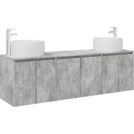 Bathroom Cabinet Set 3 pcs Concrete Grey 49.5 x 44.5 x 66 cm vidaXL (1/5)
