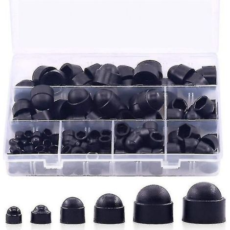 BEBUSINGOTO Nylon-Sechskantmuttern-Abdeckung, 160 Stück, Kunststoff-Schutzkappe, Set M4/M5/M6/M8/M10/12