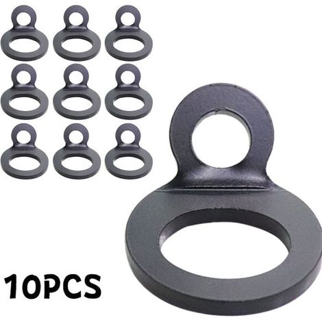 10 schwarze Zurranker mit O-Ring zur Montage in Garage, Werkstatt, LKW, Anhänger und Golfwagen. (1/4)
