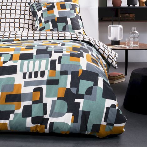 Parure de lit - TODAY - Sunshine - 116485 - 2 personnes - 220x240 cm - Coton - Imprimé 9.43 (1/3)