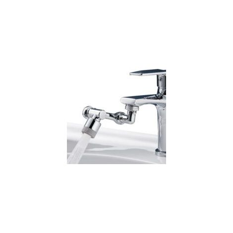 Rallonge d’aérateur de robinet rotatif 1080°, extension orientable en métal avec 2 modes de jet, raccord en laiton (1/5)