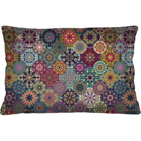 Elegantes Dekokissen Valencia mit Print, 40 × 60 cm – Samt, beidseitig bedruckt, Reißverschluss, antiallergische Füllung, Premium-Produkt (1/3)