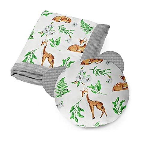 Parure de Lit et Couverture pour Enfants et Jeunes Adolescents, Tissu en Coton et Velours, Rembourrage 100% Polyester, Couverture de Couchage 135 X 100 cm, Oreiller de Couchage Ours 50 cm