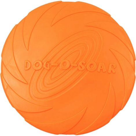 Jouet pour chien en caoutchouc souple pour l'entraînement : robuste, durable, léger et interactif.-Orange 18cm (1/5)