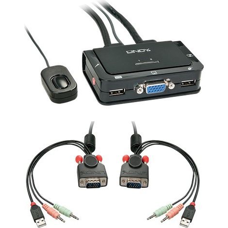 Lindy 42342 Tastatur/Video/Maus (KVM)-Switch Schwarz