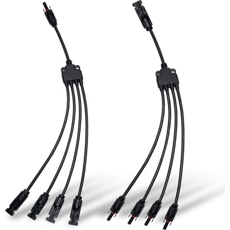 Conectores de derivación en Y para paneles solares: de 1 a 4 conectores paralelos - Kit de herramientas (M/FFFF, F/MMMM)