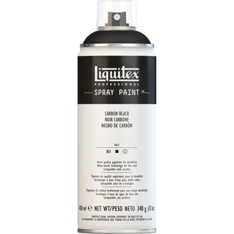 Peinture en bombe aérosol - LIQUITEX - 02454 - Noir carbone - 400 ml - Couvre 2 m²