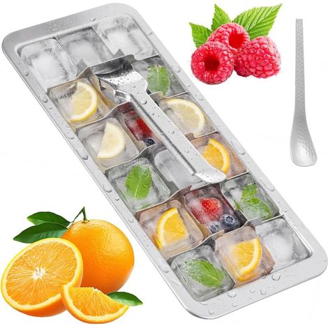 à glaçons en acier inoxydable avec levier, 18 compartiments, design (1/5)