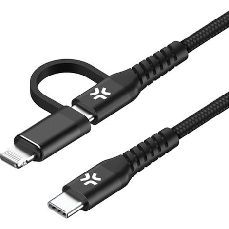 C TO C+LIGHT CABLE 2MT BK