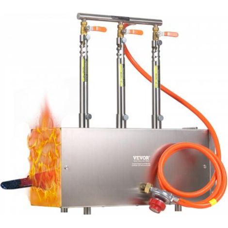 Forge à Gaz Propane Portable Four de Forge 3 Brûleurs 1427 °C Acier Inoxydable 201 Argenté JHBXG3B (1/5)