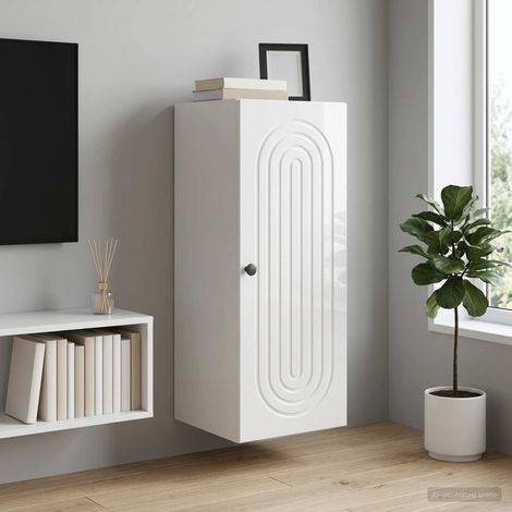 vidaXL Armoire Murale Blanc brillant 33 x 34,5 x 90 cm