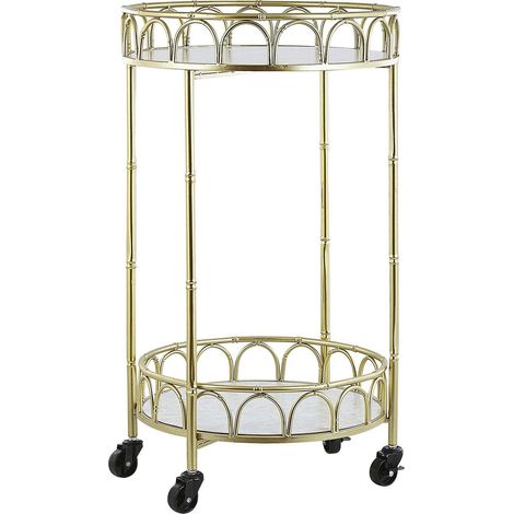 Kitchen Trolley SHAFTER Metal White Marble (1/5)