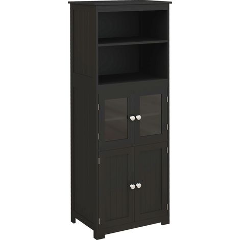 Armoire de cuisine vitrée LUBJANA noire (1/4)
