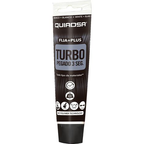 Adesivo polimerico elastico rapido “Fija + Plus Turbo” per interni ed esterni, bianco (150g)