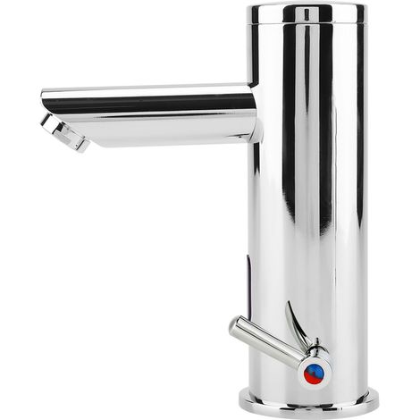 Robinet tout cuivre entièrement automatique à capteur infrarouge avec mitigeur intégré pour lavabo. (1/5)