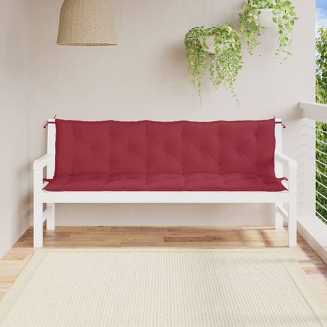 Cushions Bench Garden 2 Pcs Fabric Oxford Red Red
