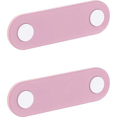 Cyclingcolors – Poignée de meuble plastique 2x – Entraxe 96mm – Hauteur 25,5mm – Blanc et rose pour tiroirs et armoires enfants (1/4)