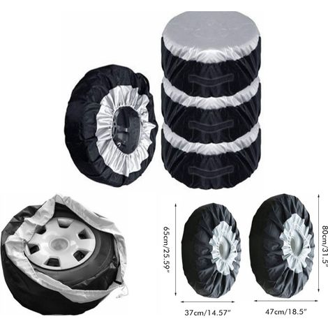 Lot de 2 Housses de Roue de Secours Anti-UV Imperméable, Protection Pneu Extérieur Résistant au Vent, Sac de Rangement pour Pneus de Voiture, Couvre-Pneu Universel (1/5)