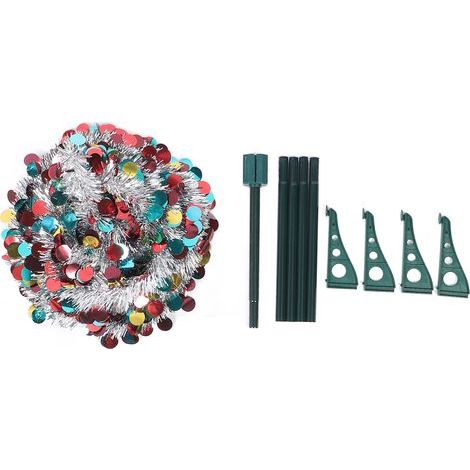 4,9 pieds animaux de compagnie pliables arbustes artificiels à paillettes pop up up up up for Home Holiday Decoration Silver Colorful (1/5)