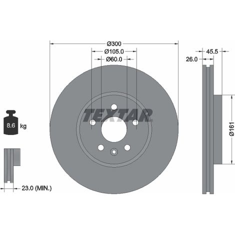 Lot de 2 Disques de frein Textar 92243303 BUICK 13502059 13502060 23118342