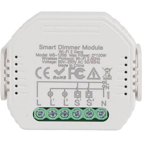 Módulo atenuador inteligente, bidireccional, interruptor de control con aplicación, montaje oculto, de 90 a 250 V (1/5)
