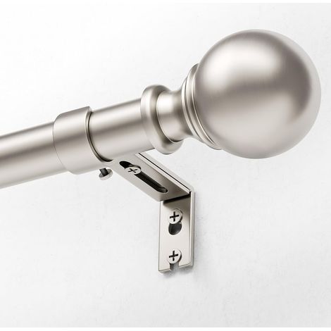 1 - Tringle à Rideaux - Support de Rideau - Extensible 80-218 cm - Installation Murale ou Plafond - Pour Salon et Chambre - Nickel Brossé (1/5)