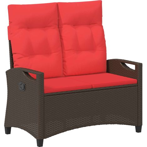 Gartenbank Braun und Rot 105 x 60 x 112 cm Stahl und Polyester vidaXL