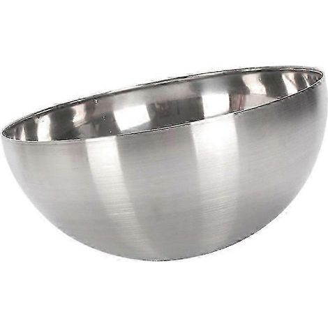 Ce saladier en acier inoxydable est idéal pour mélanger salades. fruits et légumes. Il est très résistant aux taches et mesure 20 x 9 cm. (1/5)