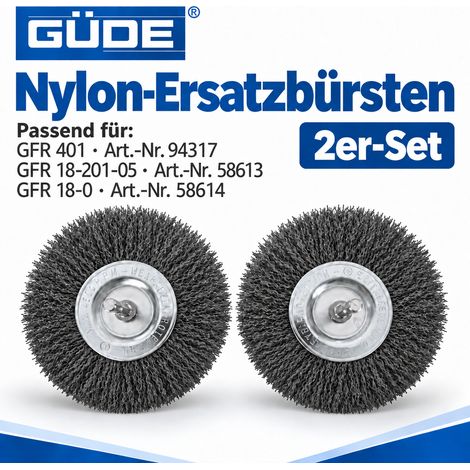 Güde Ersatzbürsten Nylon – 2er-Set für Fugenreiniger GFR 401 / GFR 18 (1/2)