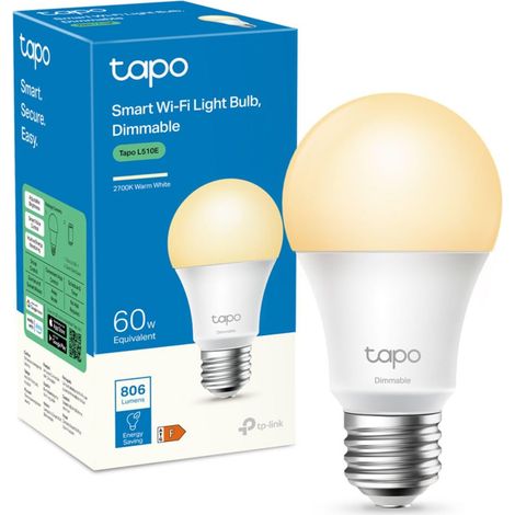 TP-Link Tapo L510E Ampoule LED Connectée E27 Dimmable Wi-Fi Blanche 806 lm