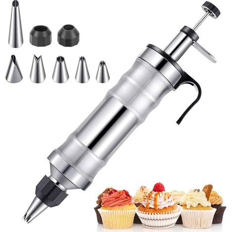 Tortendekorationsset enthält 6 Edelstahl Tüllen für müheloses und schnelles Spritzen einfach zu verwenden gelb zum Dekorieren von Torten, Cupcake (1/5)