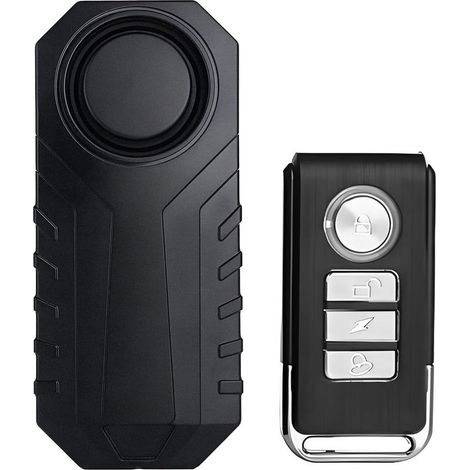 Alarme antivol 113 dB pour vélos, motos et scooters – Capteur de mouvement sans fil, volume et sensibilité réglables (1/4)