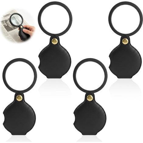 Set mit 4 faltbaren Taschenlupen, 70-mm-Objektiv, tragbare Lupe für Texte, Notizbücher, Etiketten, kompakte drehbare Lupe, ideal für Reisen und den täglichen Gebrauch. (1/5)