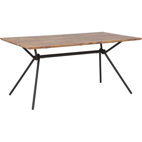 Tavolo in Metallo Marrone / Nero Piano in MDF Aspetto Legno 160 x 90 cm Amsterdam (1/5)