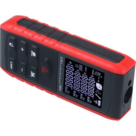 Télémètre laser numérique portable portatif, mesure de distance, surface et volume avec indication d'angle, 100m (1/4)