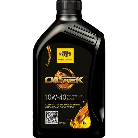 Marelli Oiltek 10W40 A3/B4 – Olio motore sintetico 1L benzina/diesel
