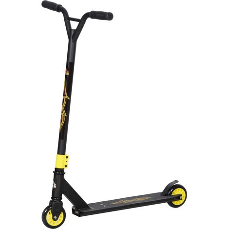 Trottinette freestyle professionnelle aluminium métal cuir synthétique or enfants adultes