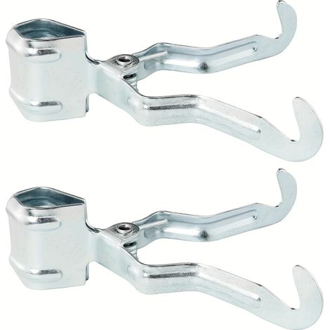 2 Pince-Support pour Poteau de Tente Camping en Acier Galvanisé, Sans Perceuse, Fixation à Levier Antidérapante pour Lanternes de Camping et Rangement d’Équipement (1/4)