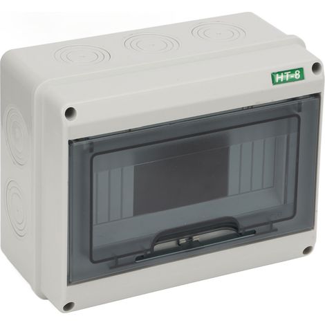 Boîtier de raccordement électrique IP65 ABS étanche à l'eau protection distribution 8 voies avec rail montage surface (1/5)