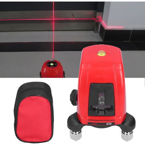 Niveau laser portable AK435, projecteur 2 lignes 1 point, lumière rouge avec amélioration du point lumineux (1/5)