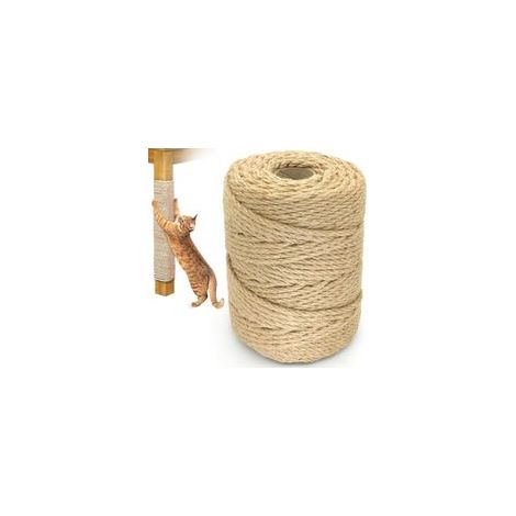 Corde en Sisal Naturel 5mm x 100m pour Arbre à Chat et Griffoir, Ficelle de Chanvre Résistante pour Décoration Jardin et Bricolage (1/4)