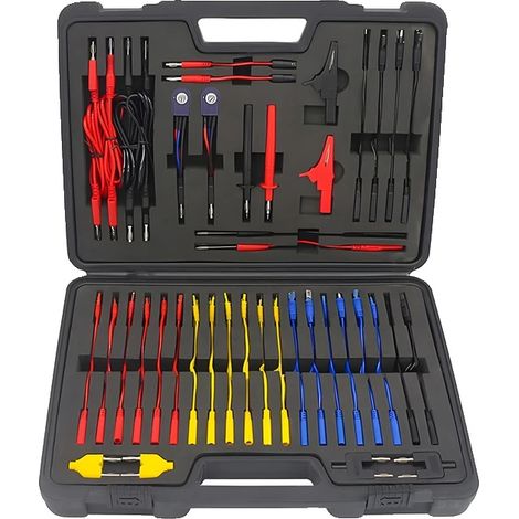 Kit de cables de prueba para automóviles, 92 piezas, longitud de cable de 1,5 metros, compatible con vehículos de 12 V y 24 V, solución de problemas de sensores, incluye un juego completo de herramien (1/5)