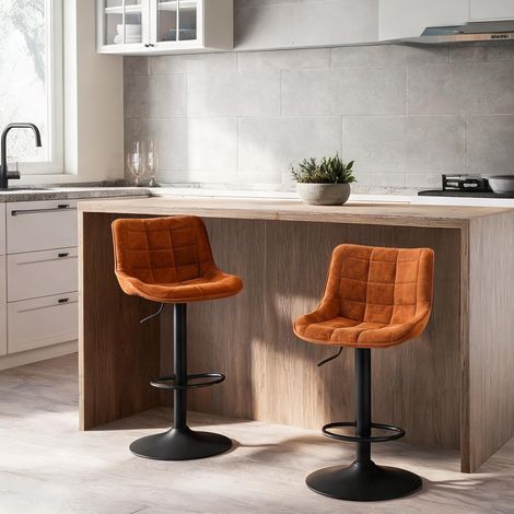 Tabouret de bar marrone aranciato 53 x 47 x 110 cm (1/5)