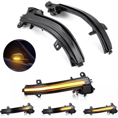 Dynamic LED turn signals for exterior mirrors, compatible with BMW F20, F21, F22, F30 E84 2/3/4 Series, yellow light, 1 pair (1/5)
