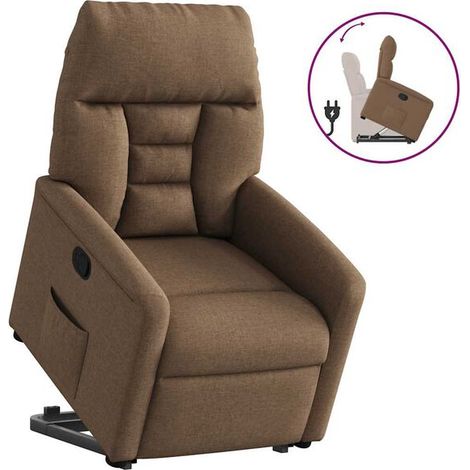 Fauteuil inclinable en tissu marron (1/5)